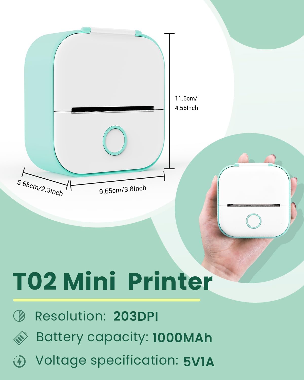 Inkless Mini Portable Printer