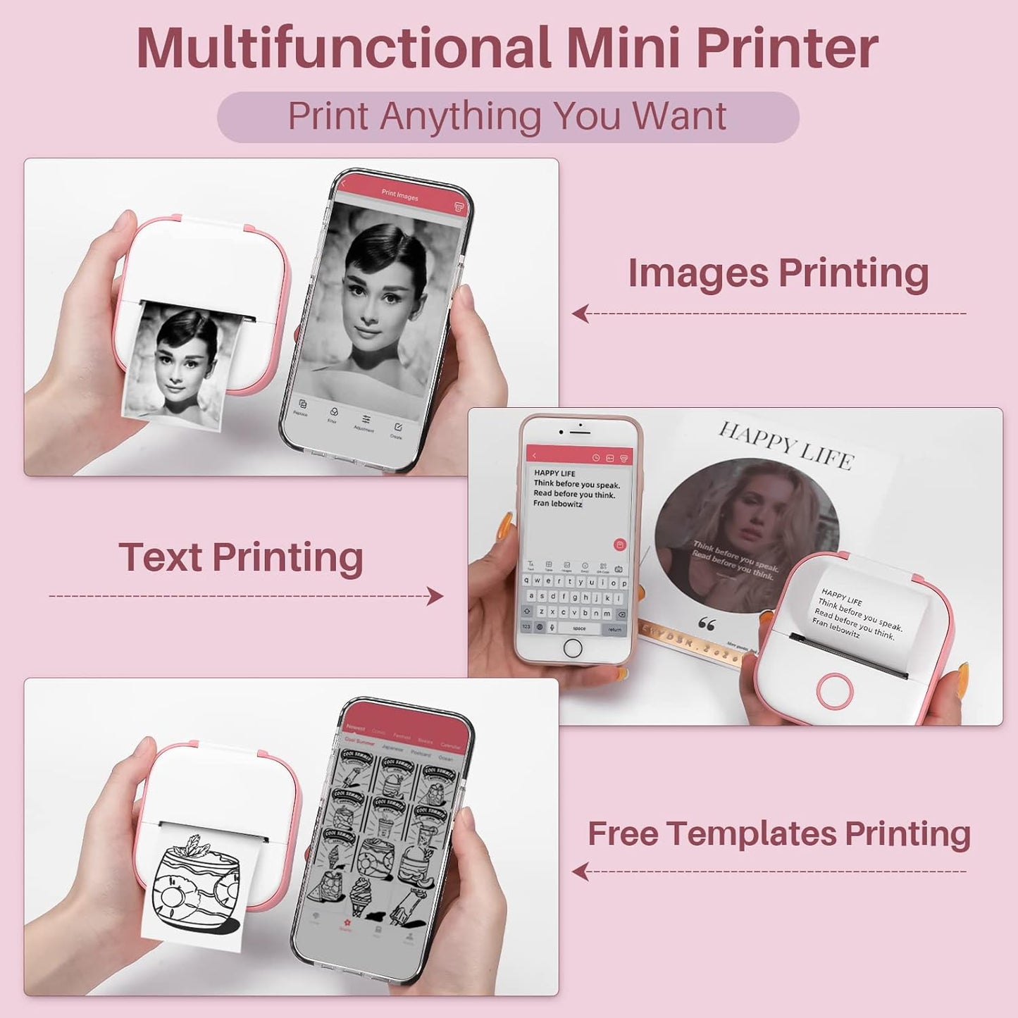 Inkless Mini Portable Printer